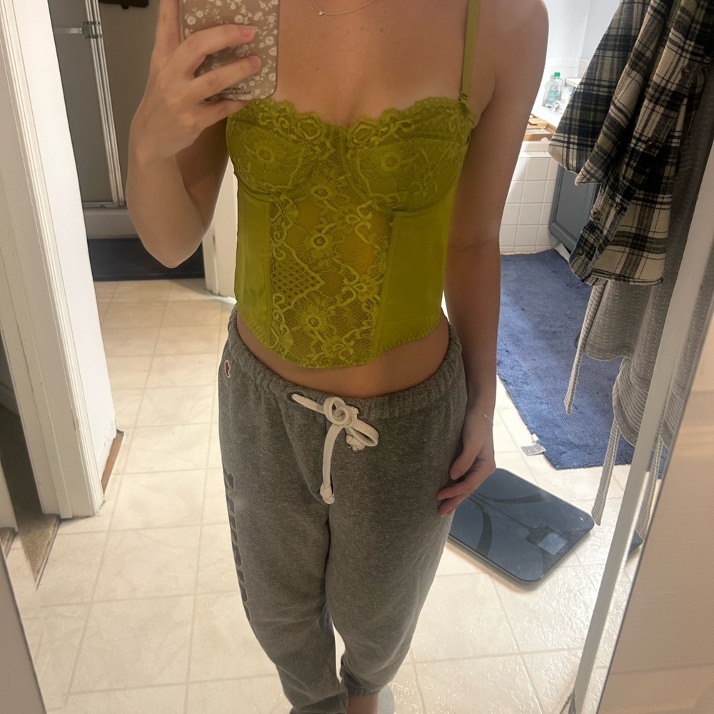 Sincerely Jules Lace Bustier in Vibrant Green